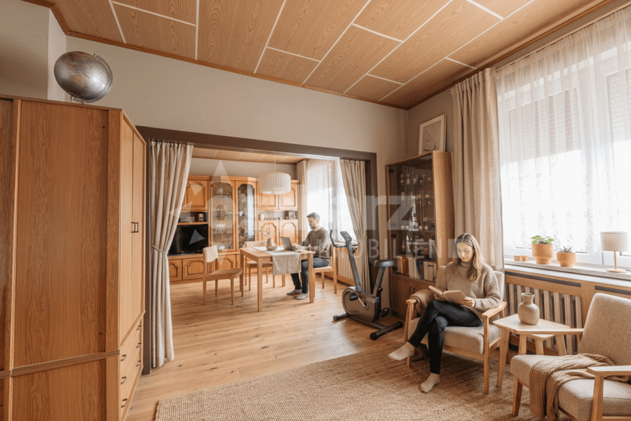 06493 Ballenstedt, Doppelhaushälfte zum Kauf | Wohnzimmer Beispiel (KI - generiert) | Ostharz Immobilien