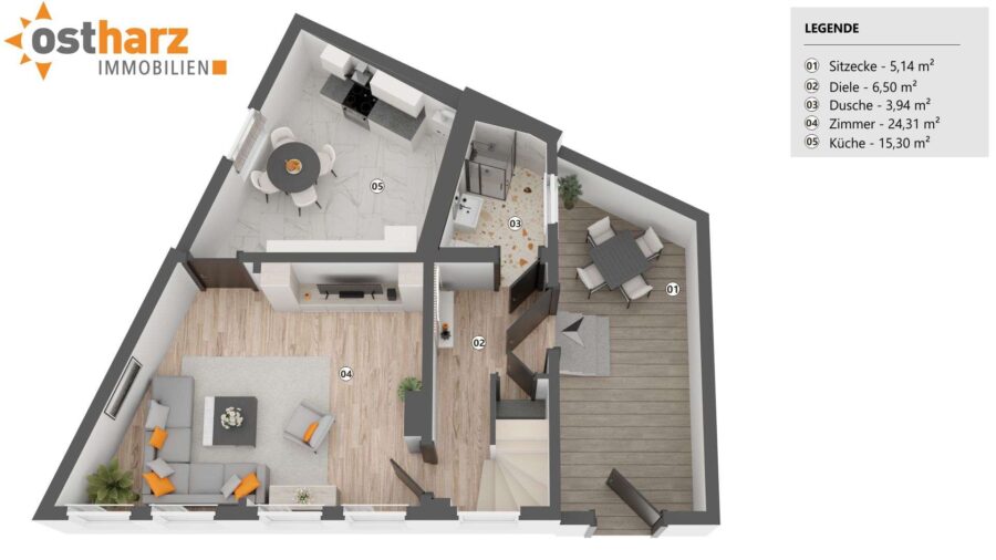 06484 Quedlinburg, Einfamilienhaus zum Kauf | Grundriss Erdgeschoss | Ostharz Immobilien