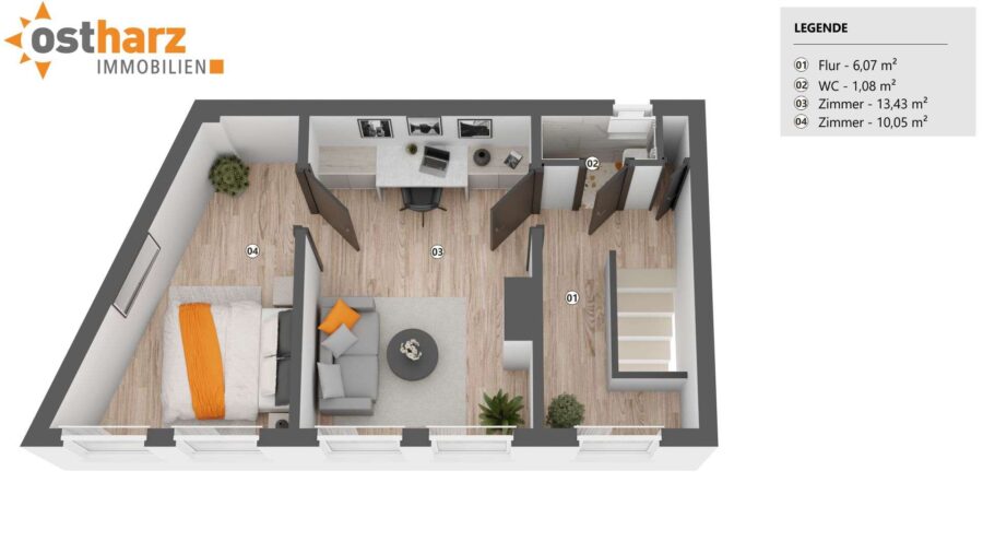 06484 Quedlinburg, Einfamilienhaus zum Kauf | Grundriss Obergeschoss | Ostharz Immobilien