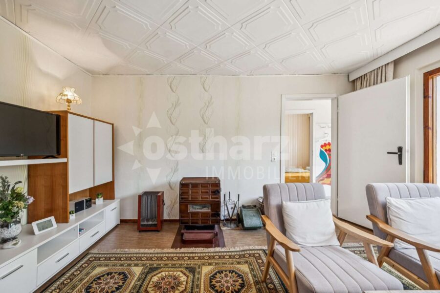 06493 Harzgerode OT Neudorf, Bungalow zum Kauf | Wohnzimmer | Ostharz Immobilien
