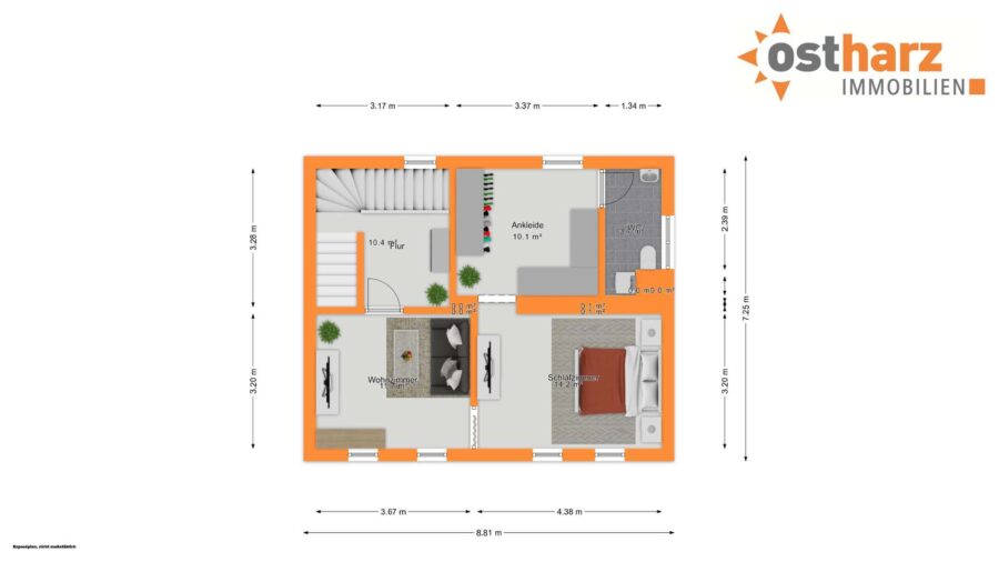 06484 Quedlinburg, Einfamilienhaus zum Kauf | Grundriss Obergeschoss | Ostharz Immobilien