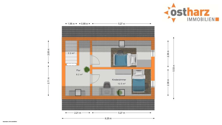 06484 Quedlinburg, Einfamilienhaus zum Kauf | Grundriss Dachgeschoss | Ostharz Immobilien