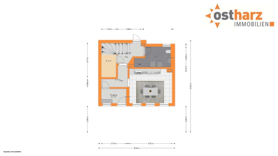 06484 Quedlinburg, Einfamilienhaus zum Kauf | Grundriss Erdgeschoss | Ostharz Immobilien